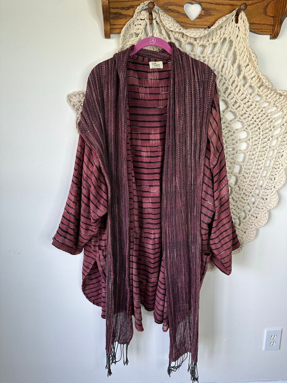 Santa Fe Hemp Lagenlook Art To Wear Cardigan Duster One Size